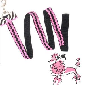 Dog Leash Frou Frou 48 " Pink Black Rick Rack Girly Hand Made Barbie